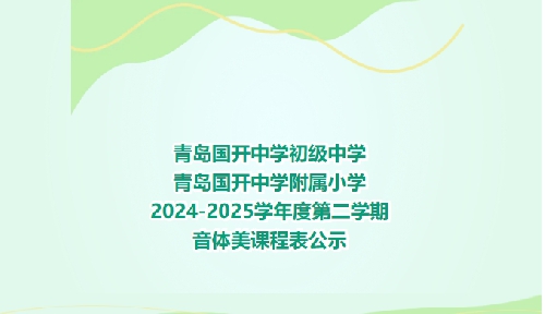 2024——2025学年度第二学期音体美课程表公示